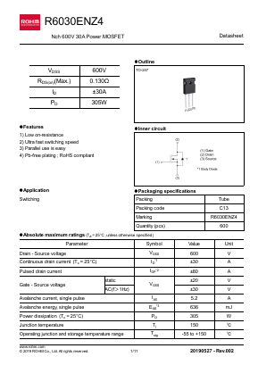 R6030ENZ4 Datasheet PDF ROHM Semiconductor