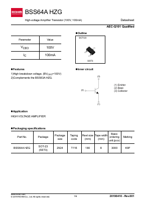 BSS64AHZG Datasheet PDF ROHM Semiconductor