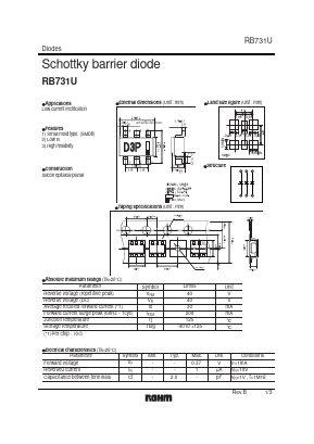 RB731U Datasheet PDF ROHM Semiconductor