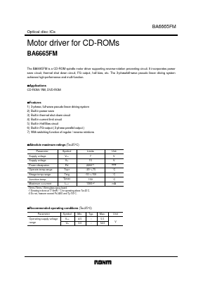 BA6665FM Datasheet PDF ROHM Semiconductor