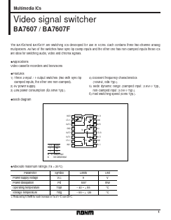 BA7607 Datasheet PDF ROHM Semiconductor