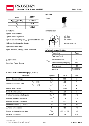 R6035ENZ1 Datasheet PDF ROHM Semiconductor