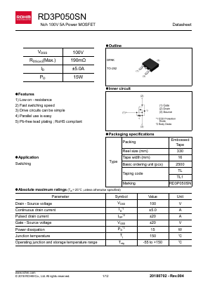 RD3P050SN Datasheet PDF ROHM Semiconductor