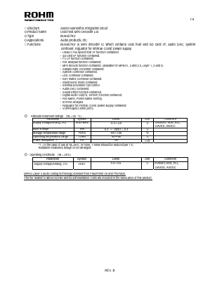 BU9457KV Datasheet PDF ROHM Semiconductor