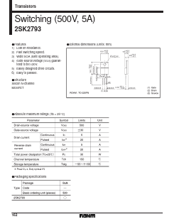K2793 Datasheet PDF ROHM Semiconductor