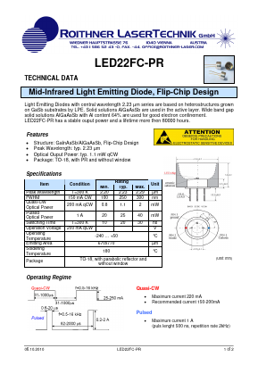 LED22FC-PR Datasheet PDF Roithner LaserTechnik GmbH