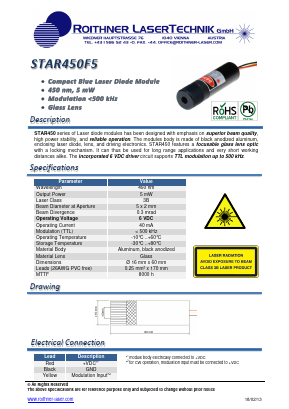 STAR450F5 Datasheet PDF Roithner LaserTechnik GmbH