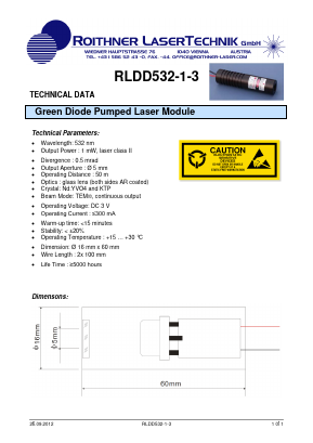 RLDD532-1-3 Datasheet PDF Roithner LaserTechnik GmbH