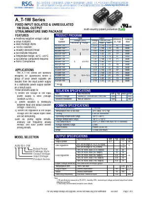 A1203T-1W Datasheet PDF RSG Electronic Components GmbH