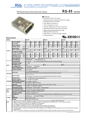 RQ-85 Datasheet PDF RSG Electronic Components GmbH