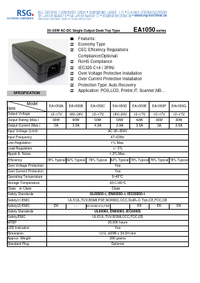 EA1050A Datasheet PDF RSG Electronic Components GmbH