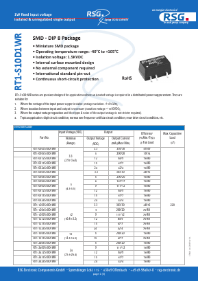 RT1-0509S10D1WR Datasheet PDF RSG Electronic Components GmbH