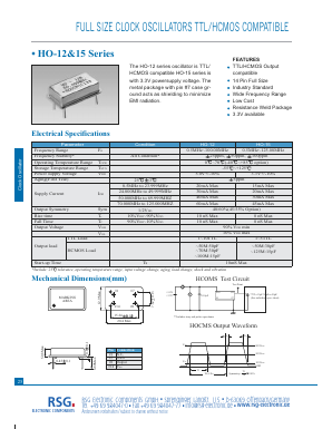 HO-12 Datasheet PDF RSG Electronic Components GmbH