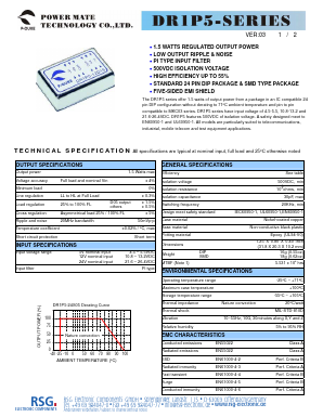 DR1P5-05D12 Datasheet PDF RSG Electronic Components GmbH