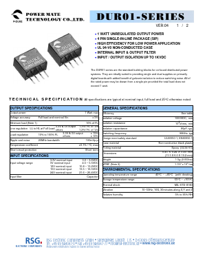 DUR01-12S05 Datasheet PDF RSG Electronic Components GmbH