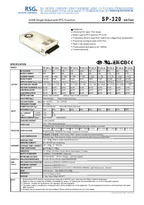 SP-320-36 Datasheet PDF RSG Electronic Components GmbH
