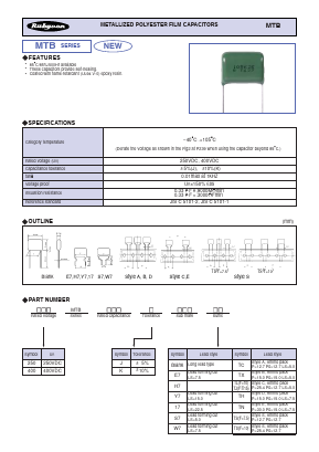 400MTB225J Datasheet PDF RUBYCON CORPORATION