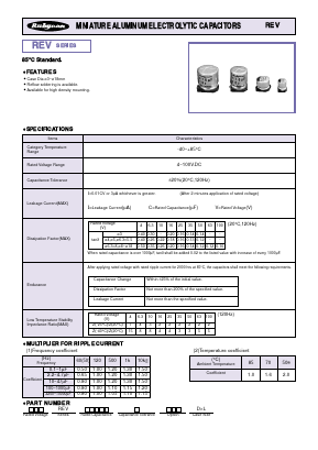 REV Datasheet PDF RUBYCON CORPORATION