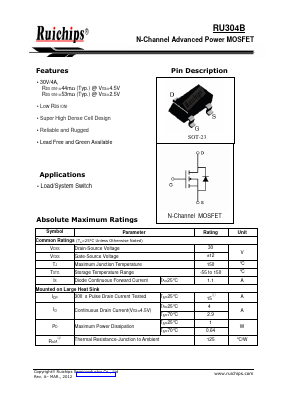 RU304B Datasheet PDF Ruichips Semiconductor Co., Ltd