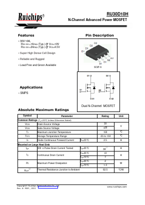 RU30D10H Datasheet PDF Ruichips Semiconductor Co., Ltd