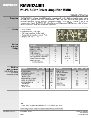 RMWD24001 Datasheet PDF Raytheon Company