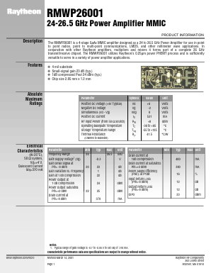 RMWP26001 Datasheet PDF Raytheon Company