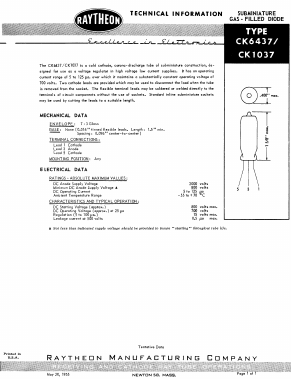CK6437 Datasheet PDF Raytheon Company
