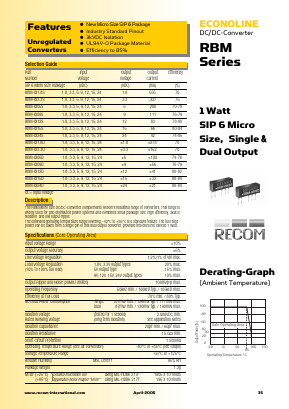 RBM-915S Datasheet PDF RECOM Electronic GmbH