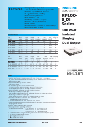 RP100-483.305DP Datasheet PDF RECOM Electronic GmbH