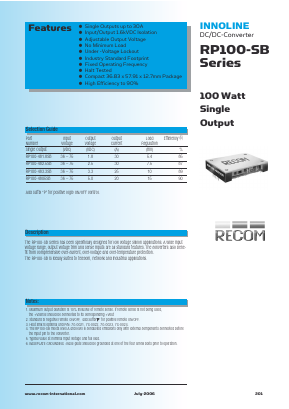 RP100-482.5SB Datasheet PDF RECOM Electronic GmbH