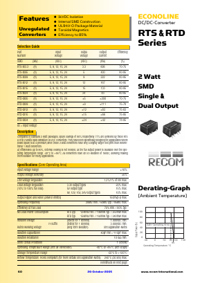 RTD-1505H Datasheet PDF RECOM Electronic GmbH