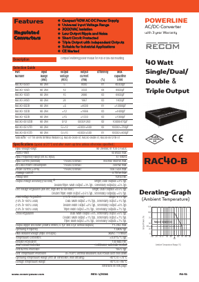 RAC40-12DB-ST Datasheet PDF RECOM Electronic GmbH