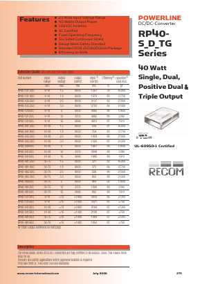 RP40-243.315TG_06 Datasheet PDF RECOM Electronic GmbH