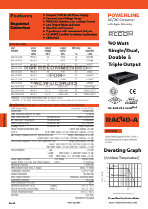 RAC40-12SA-ST Datasheet PDF RECOM Electronic GmbH