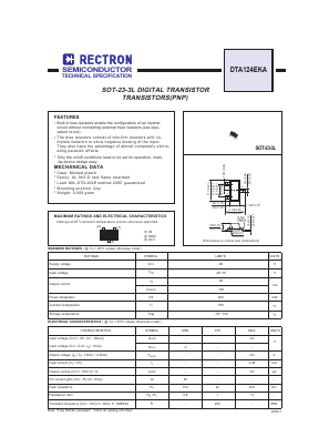 DTA124EKA Datasheet PDF Rectron Semiconductor