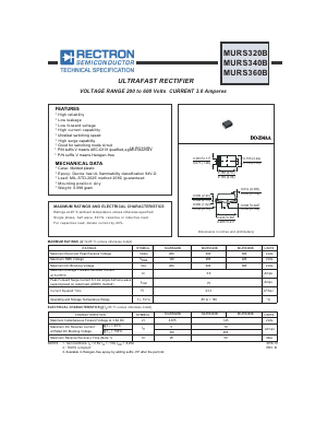 MURS320B Datasheet PDF Rectron Semiconductor