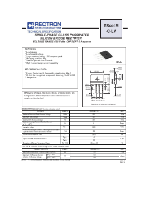 RS605M-C-LV Datasheet PDF Rectron Semiconductor