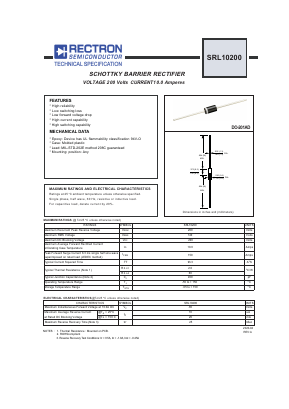 SRL10200 Datasheet PDF Rectron Semiconductor