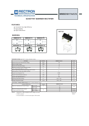MMBD5817S Datasheet PDF Rectron Semiconductor