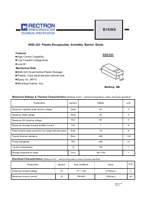 B16WS Datasheet PDF Rectron Semiconductor