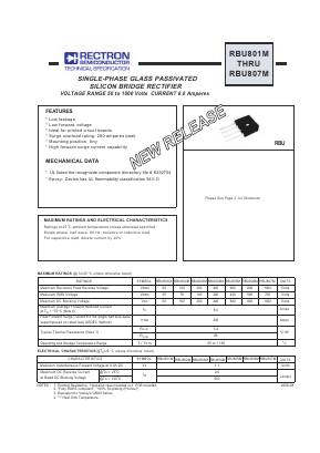 RBU806M Datasheet PDF Rectron Semiconductor