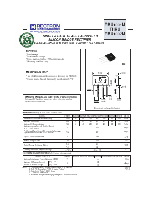 RBU1005M Datasheet PDF Rectron Semiconductor