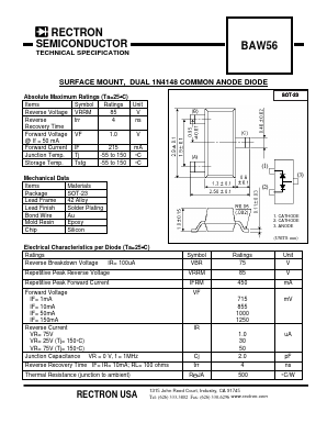 BAW56 Datasheet PDF Rectron Semiconductor