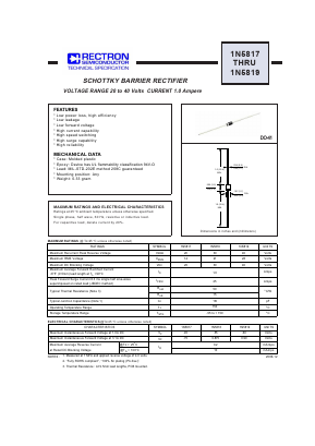 1N5818 Datasheet PDF Rectron Semiconductor