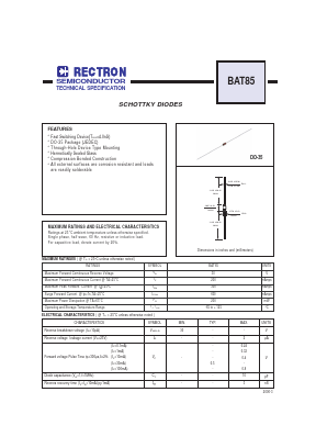 BAT85 Datasheet PDF Rectron Semiconductor