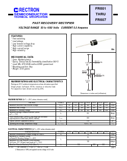 FR603 Datasheet PDF Rectron Semiconductor
