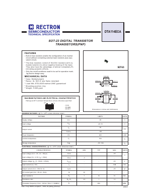 DTA114ECA Datasheet PDF Rectron Semiconductor