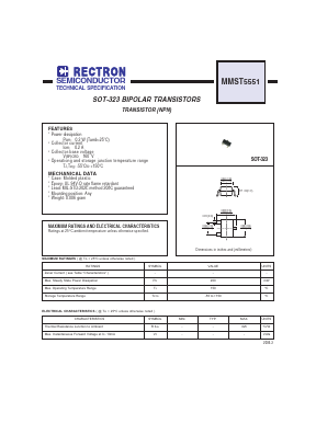 MMST5551 Datasheet PDF Rectron Semiconductor