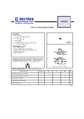 1SS226 Datasheet PDF Rectron Semiconductor