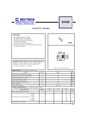 BAS86 Datasheet PDF Rectron Semiconductor
